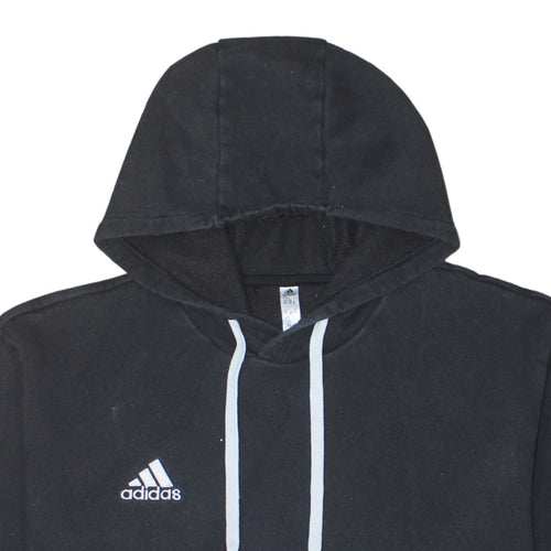 Adidas Men's Black 2XL Pullover Hoodie with Logo Embroidery