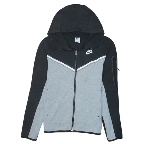 Nike Mens Grey Black Full Zip Hooded Sweatshirt XS