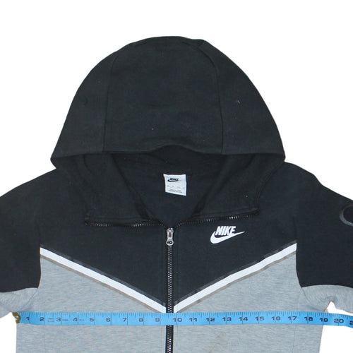 Nike Mens Grey Black Full Zip Hooded Sweatshirt XS
