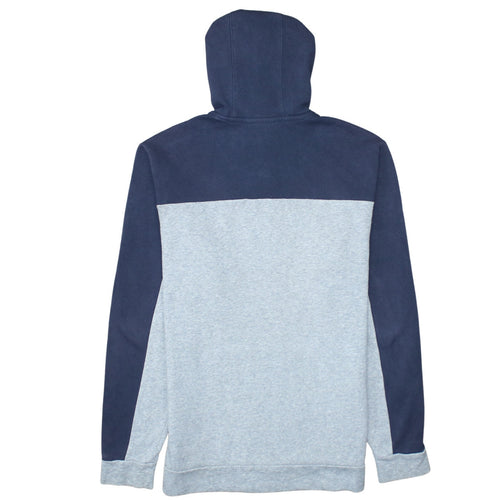 Adidas Men's Grey Navy Pullover Hoodie L Logo Fleece Sweatshirt
