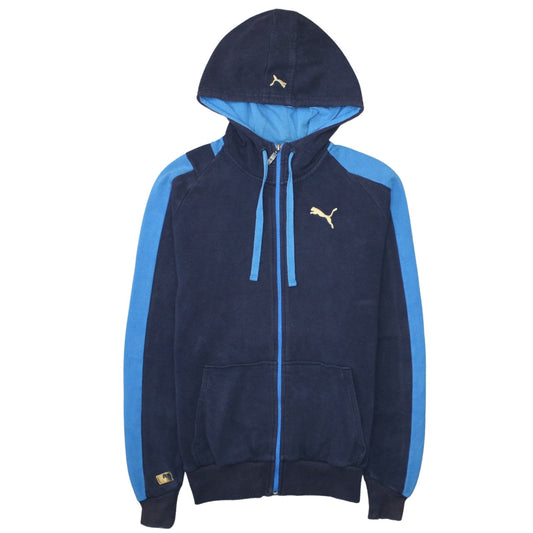 Puma Men's Blue Full Zip Hoodie Small Sports Fleece Sweatshirt
