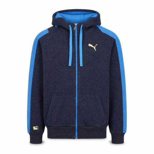 Puma Men's Blue Full Zip Hoodie Small Sports Fleece Sweatshirt