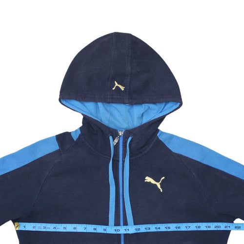 Puma Men's Blue Full Zip Hoodie Small Sports Fleece Sweatshirt