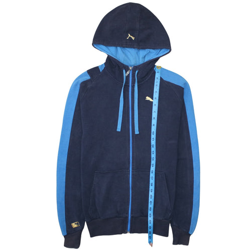 Puma Men's Blue Full Zip Hoodie Small Sports Fleece Sweatshirt