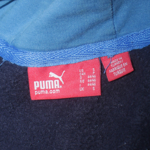 Puma Men's Blue Full Zip Hoodie Small Sports Fleece Sweatshirt