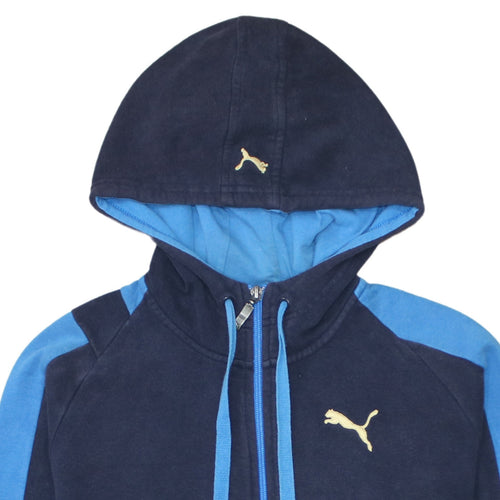 Puma Men's Blue Full Zip Hoodie Small Sports Fleece Sweatshirt