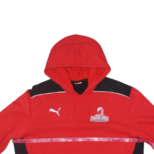 Puma Mens Red 2XL Pullover Hoodie Scorpions Sportswear