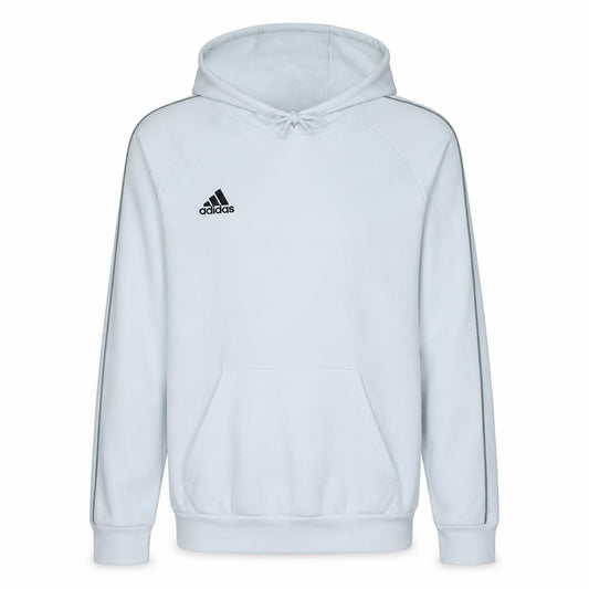 Front view of Adidas Men's White Small Pullover Hoodie with Logo Detail