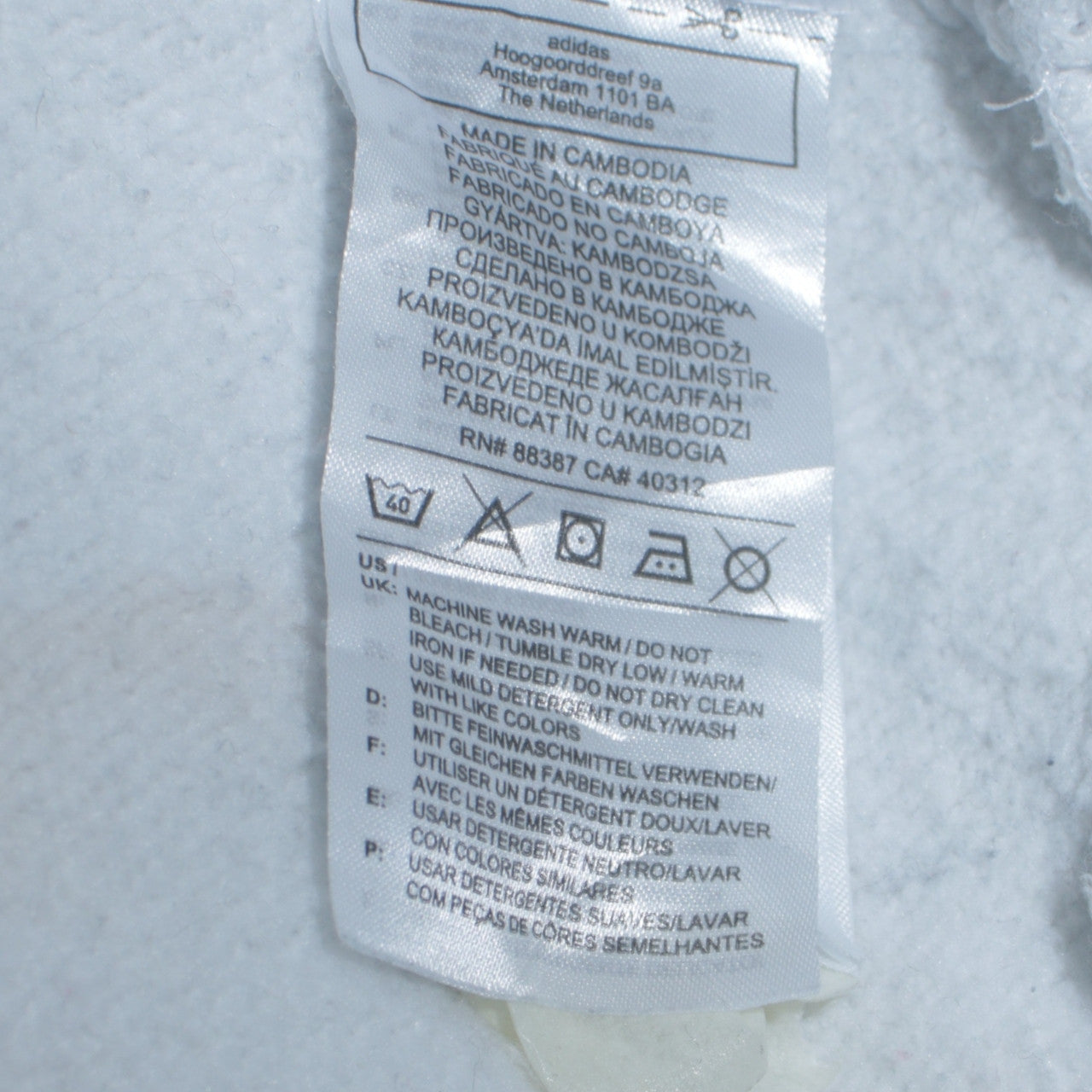 Adidas Men's White Small Pullover Hoodie with Logo Detail