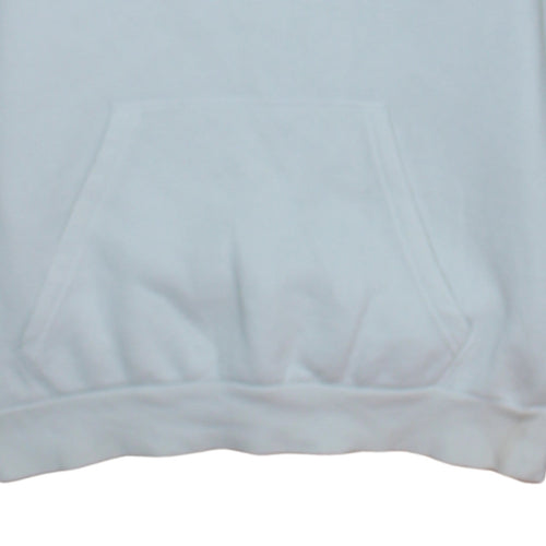 Adidas Men's White Small Pullover Hoodie with Logo Detail