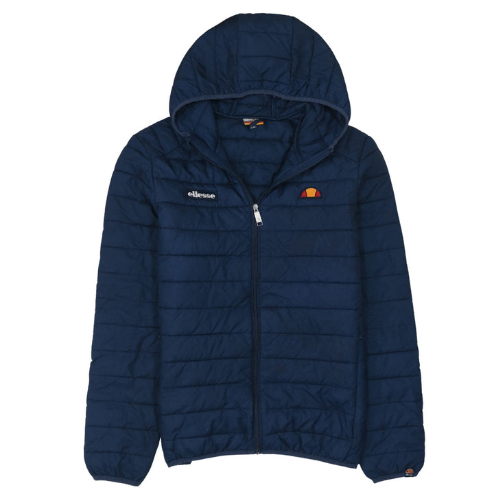 Ellesse Men Blue Hooded Puffer Jacket M Regular Fit Quilted Zip-Up