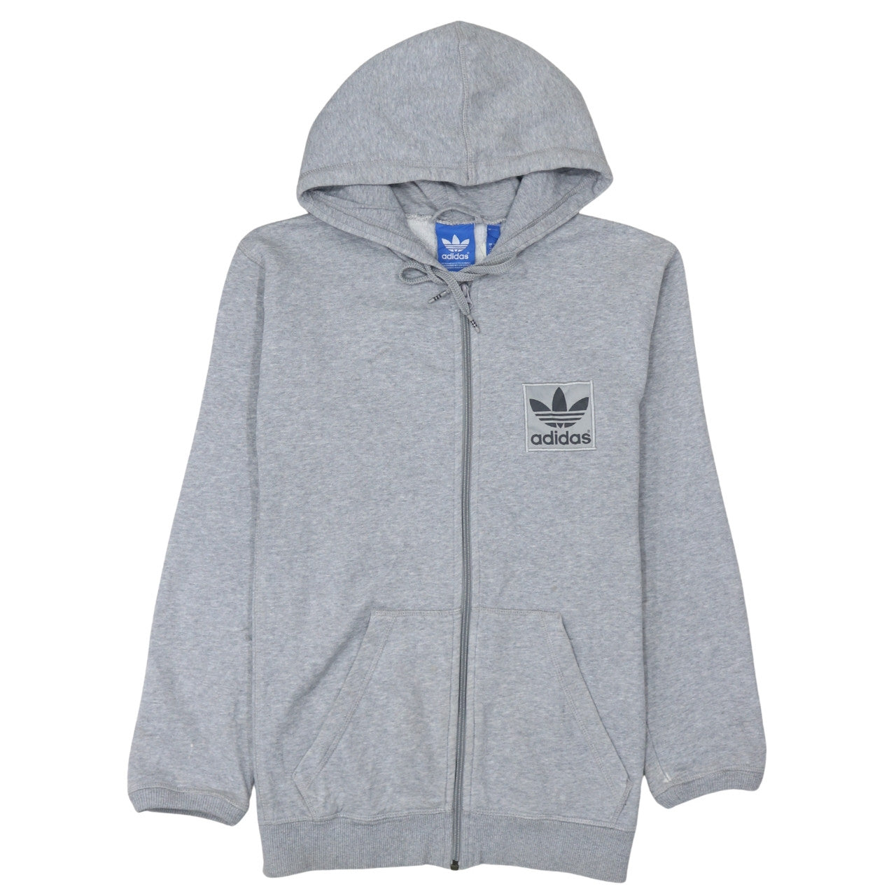 Adidas Men's Grey Full Zip Hoodie Size S Sportswear