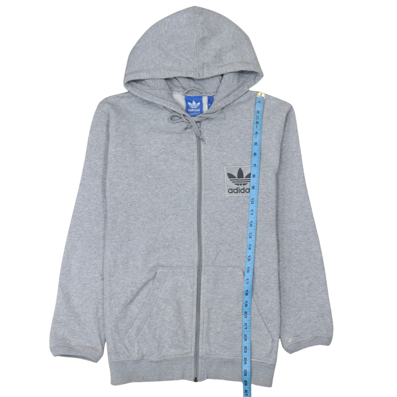 Adidas Men's Grey Full Zip Hoodie Size S Sportswear