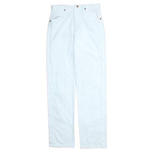 Wrangler Women's White Straight Leg Denim Jeans Size 12 Mid Rise