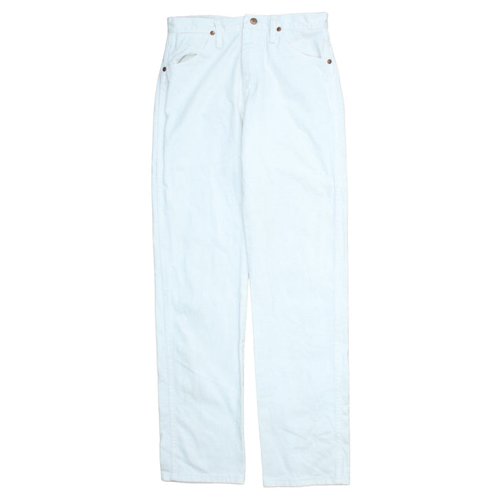 Wrangler Women's White Straight Leg Denim Jeans Size 12 Mid Rise