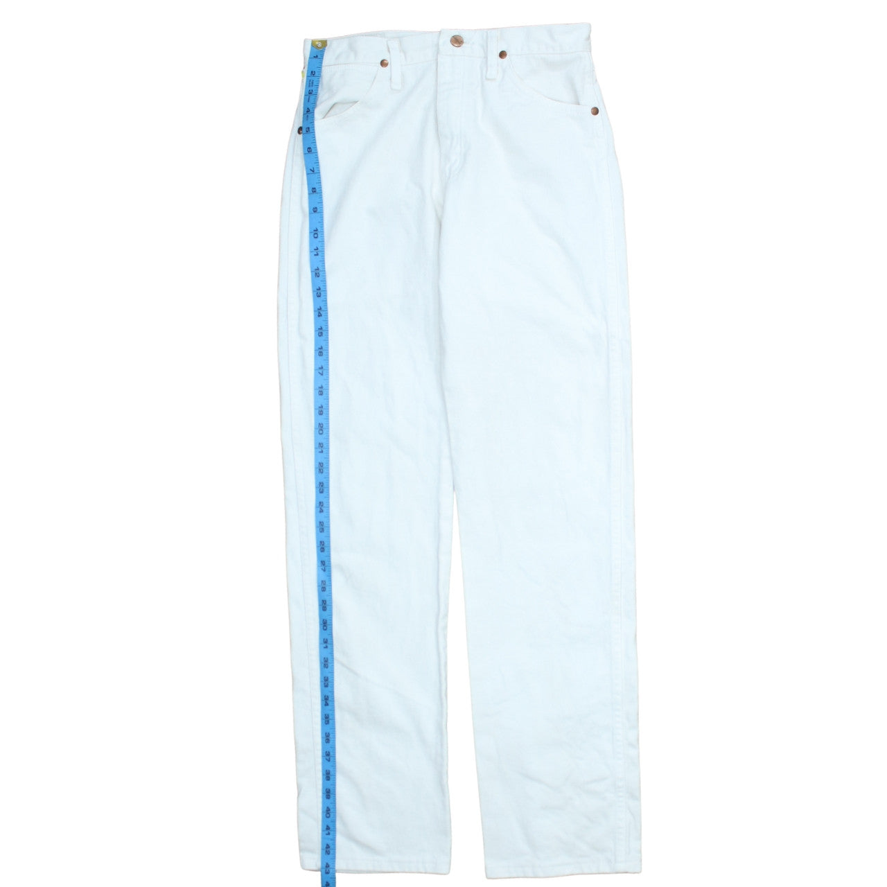 Wrangler Women's White Straight Leg Denim Jeans Size 12 Mid Rise