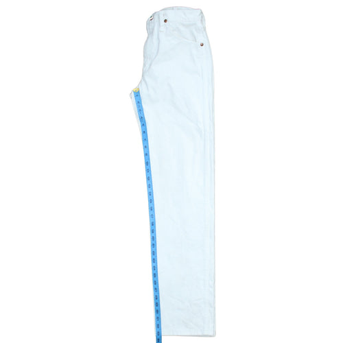 Wrangler Women's White Straight Leg Denim Jeans Size 12 Mid Rise
