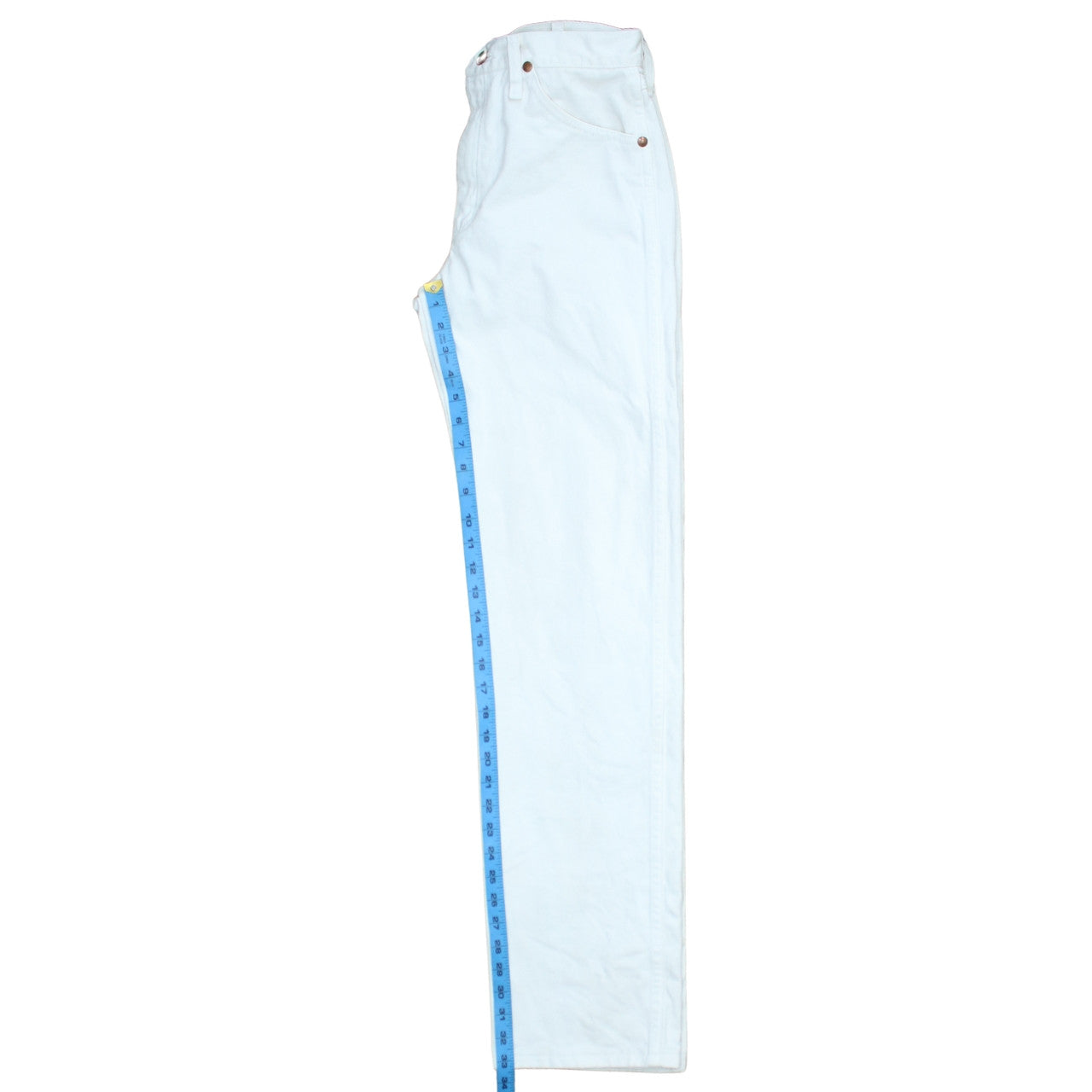 Wrangler Women's White Straight Leg Denim Jeans Size 12 Mid Rise
