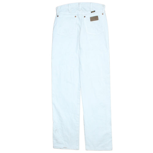 Wrangler Women's White Straight Leg Denim Jeans Size 12 Mid Rise