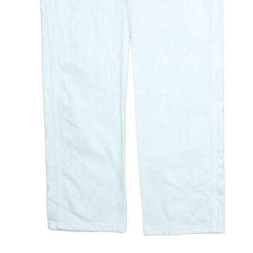Wrangler Women's White Straight Leg Denim Jeans Size 12 Mid Rise