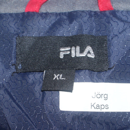 Fila Men's Blue Hooded Parka Jacket XL Faux Fur Trim Winter Coat