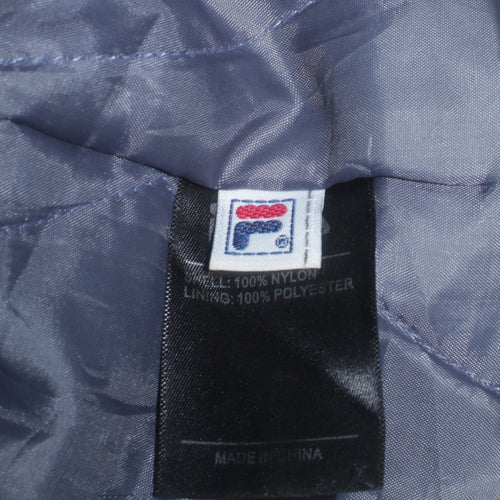 Fila Men's Blue Hooded Parka Jacket XL Faux Fur Trim Winter Coat