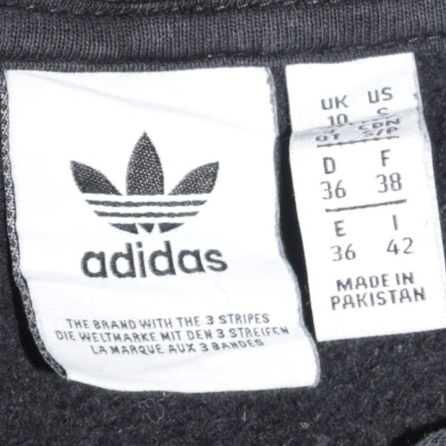 Adidas Womens Black 1/4 Zip Hoodie Sweatshirt Size 10 Cotton