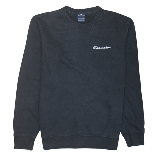 Champion Men's Black Small Pullover Sweatshirt Logo Crew Neck