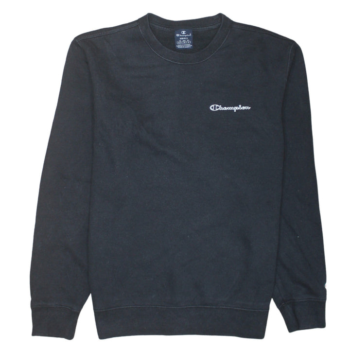 Champion Men's Black Small Pullover Sweatshirt Logo Crew Neck