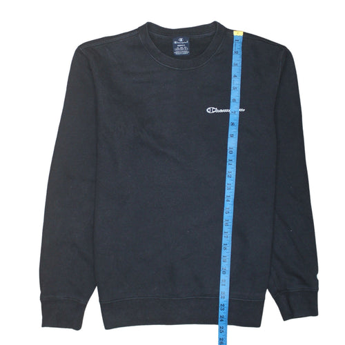 Champion Men's Black Small Pullover Sweatshirt Logo Crew Neck