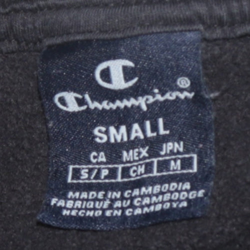 Champion Men's Black Small Pullover Sweatshirt Logo Crew Neck