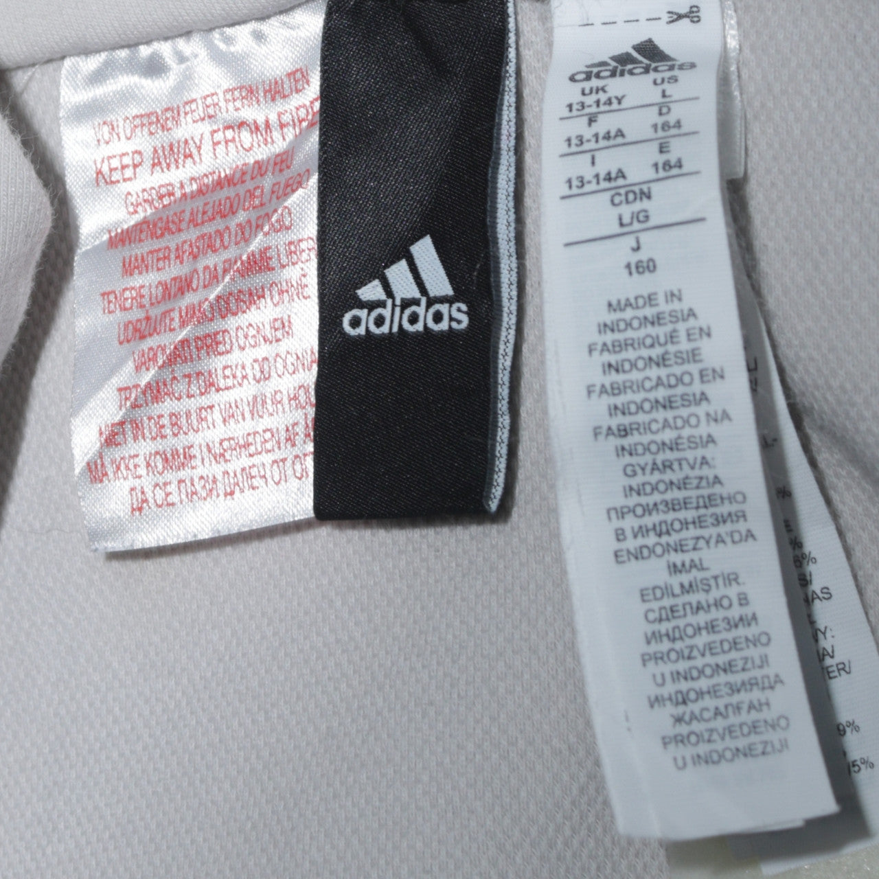 Adidas Boys Grey Full Zip Hoodie Size 13-14 Years Hooded Logo Sportswear
