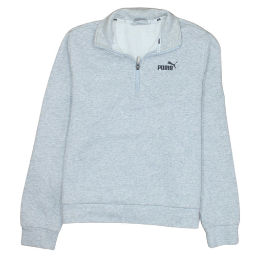 Puma Boys Grey 1/4 Zip Fleece Sweatshirt XL - Casual Winter Pullover