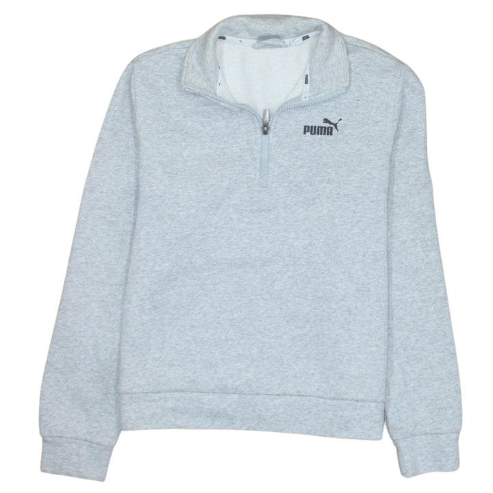 Puma Boys Grey 1/4 Zip Fleece Sweatshirt XL - Casual Winter Pullover