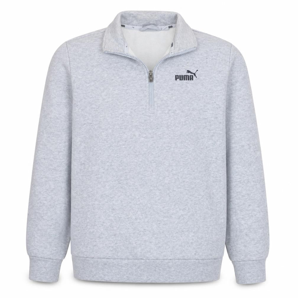 Front view of Puma boys’ grey 1/4 zip fleece sweatshirt xl - casual winter pullover