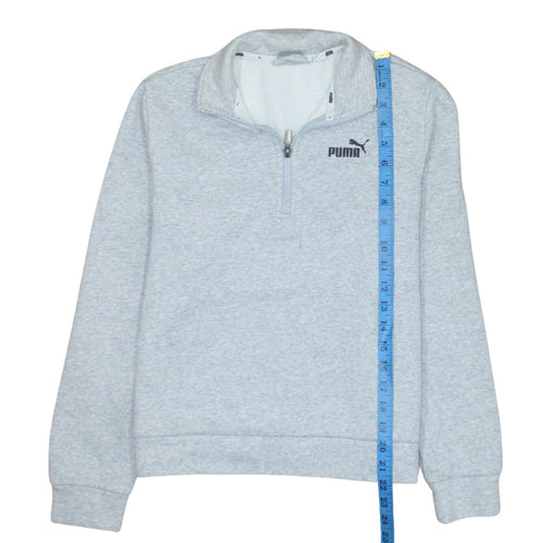 Puma Boys Grey 1/4 Zip Fleece Sweatshirt XL - Casual Winter Pullover