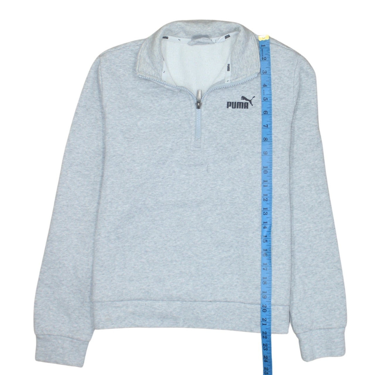 Puma Boys Grey 1/4 Zip Fleece Sweatshirt XL - Casual Winter Pullover