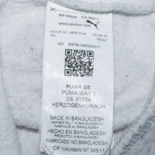 Puma Boys Grey 1/4 Zip Fleece Sweatshirt XL - Casual Winter Pullover