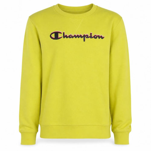 Champion Boys Yellow Pullover Sweatshirt XL 13-14 Years Logo Fleece