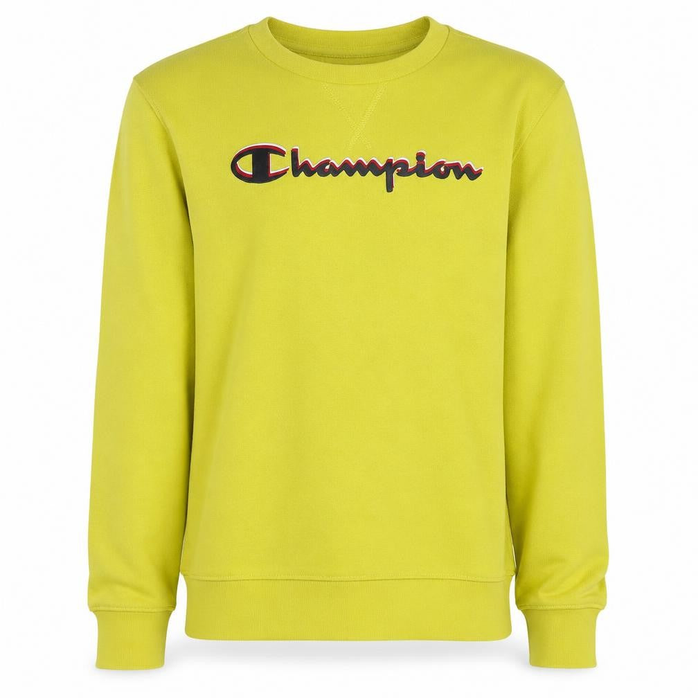 Champion Boys Yellow Pullover Sweatshirt XL 13-14 Years Logo Fleece