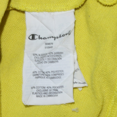 Champion Boys Yellow Pullover Sweatshirt XL 13-14 Years Logo Fleece