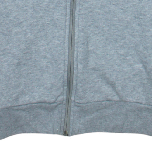 Adidas Boys Grey Full Zip Hoodie L 13-14 Years Hooded Sportswear