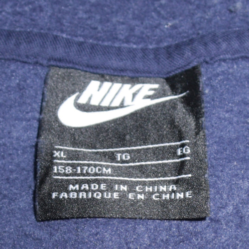 Nike Boys Blue Full Zip Hoodie XL 158-170cm Cotton Blend Logo Design