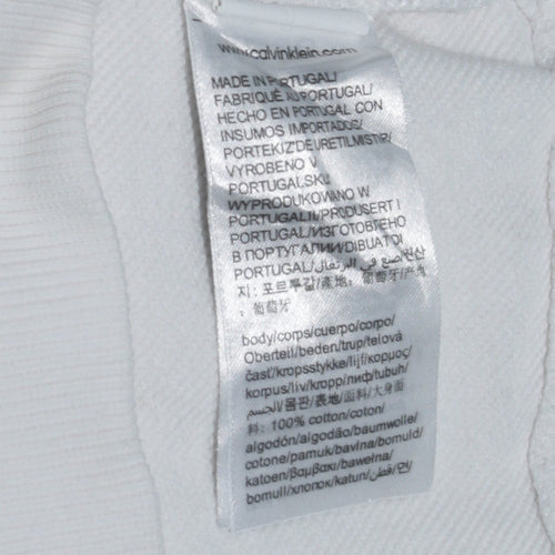 Calvin Klein Jeans Boys White Logo Pullover Sweatshirt Size 16 Years