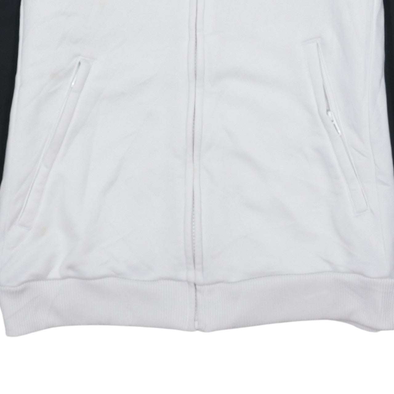 Adidas Womens Black & White Full Zip Hoodie Size M 12-14 Hooded Sweatshirt