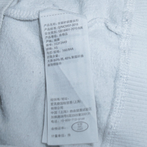 Hollister Women White XS Pullover Sweatshirt Logo Cotton Blend
