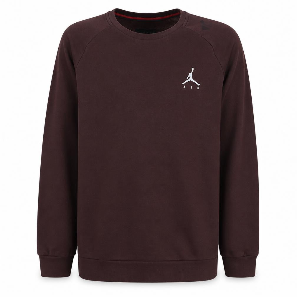 Front view of Jordan Men's Brown Crew Neck Pullover Sweatshirt XL Sports Style