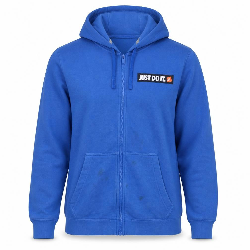 Nike Men's Blue Full Zip Hoodie M Sports Fleece Just Do It