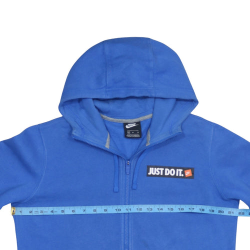 Nike Men's Blue Full Zip Hoodie M Sports Fleece Just Do It