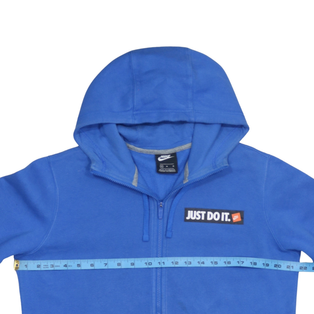 Nike Men's Blue Full Zip Hoodie M Sports Fleece Just Do It